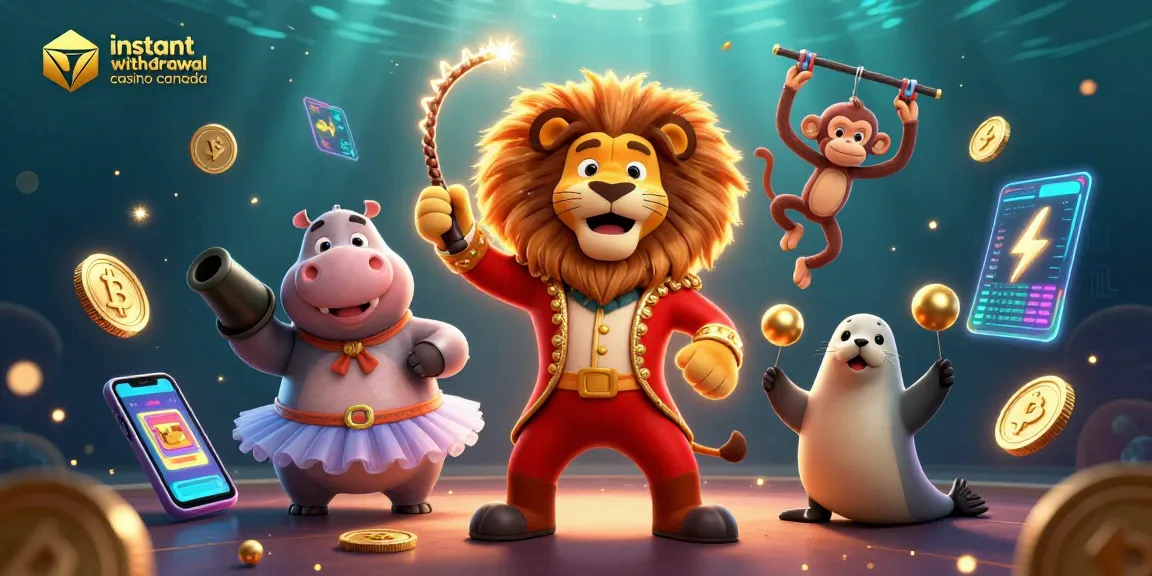 Experience fast payouts at an instant withdrawal casino Canada with vibrant gaming characters.